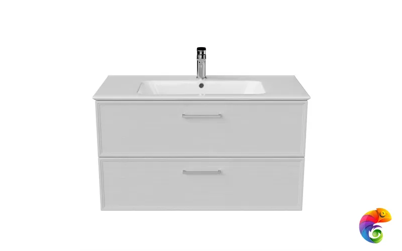 PIA.CL.95\WHT.M Тумба PIANO Classic подвесная 95 см, 2 ящика, ясень белый матовый