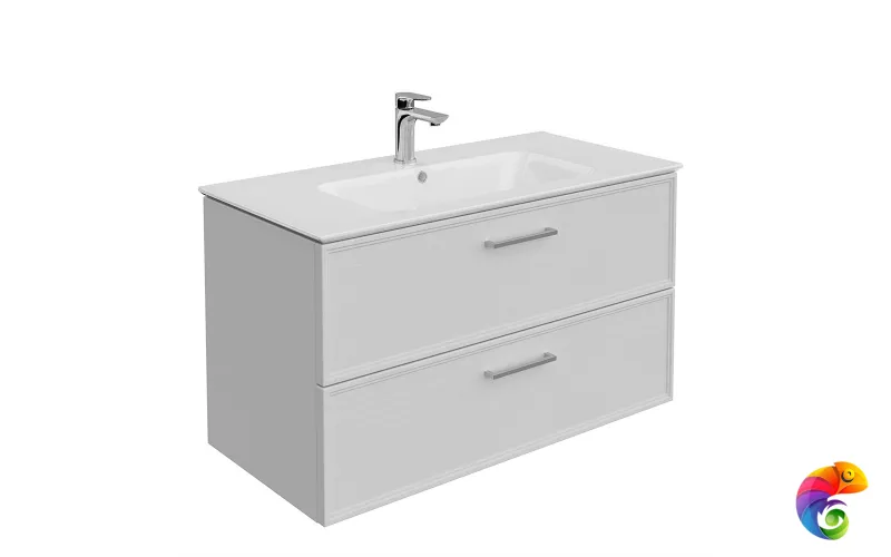 PIA.CL.95\WHT.M Тумба PIANO Classic подвесная 95 см, 2 ящика, ясень белый матовый