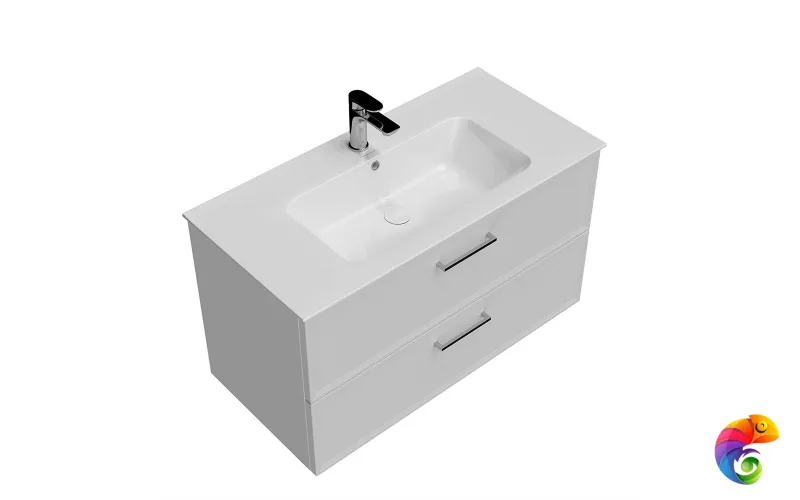 PIA.CL.95\WHT.M Тумба PIANO Classic подвесная 95 см, 2 ящика, ясень белый матовый