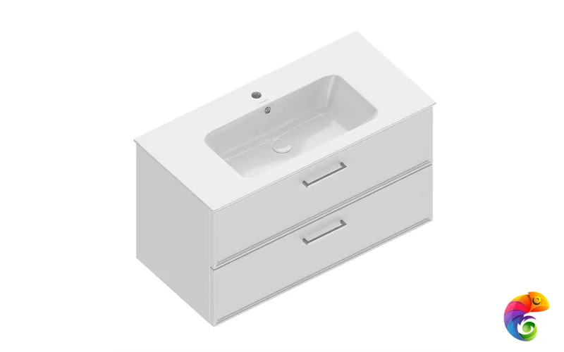 PIA.CL.95\WHT.M Тумба PIANO Classic подвесная 95 см, 2 ящика, ясень белый матовый