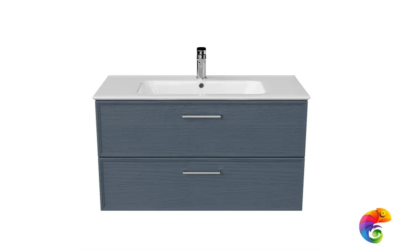 PIA.CL.95\BLU.M Тумба PIANO Classic подвесная 95 см, 2 ящика, ясень синий матовый