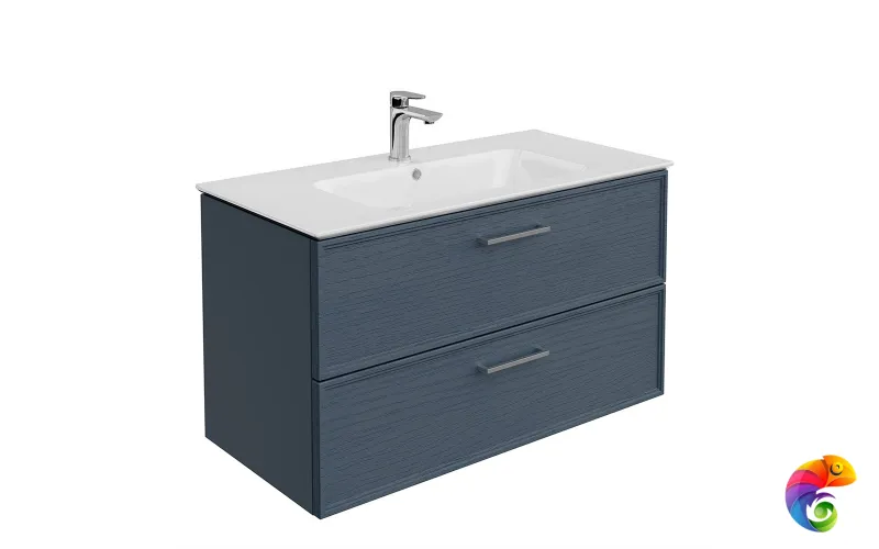 PIA.CL.95\BLU.M Тумба PIANO Classic подвесная 95 см, 2 ящика, ясень синий матовый