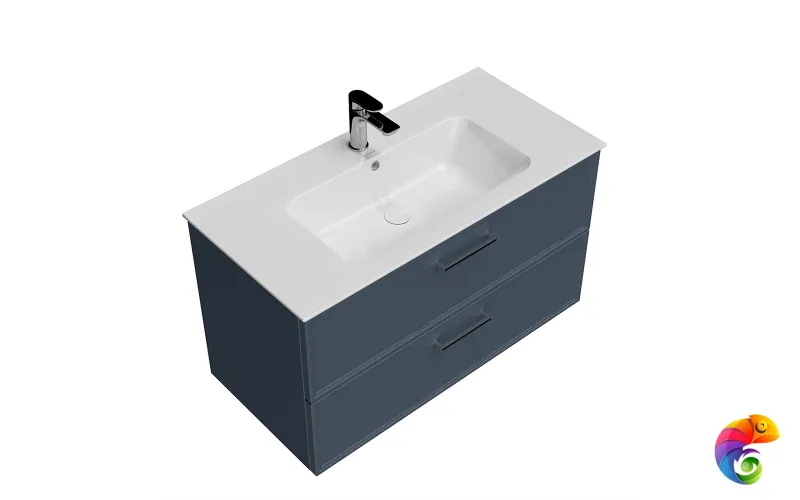 PIA.CL.95\BLU.M Тумба PIANO Classic подвесная 95 см, 2 ящика, ясень синий матовый