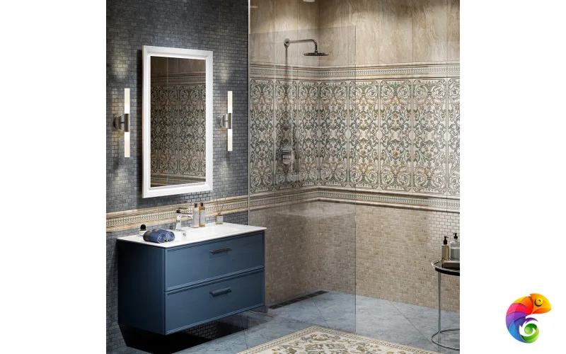 PIA.CL.95\BLU.M Тумба PIANO Classic подвесная 95 см, 2 ящика, ясень синий матовый