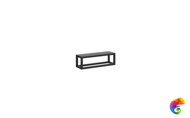 Полка PLAZA Next металлическая с крышкой 35см, цвет черный матовый