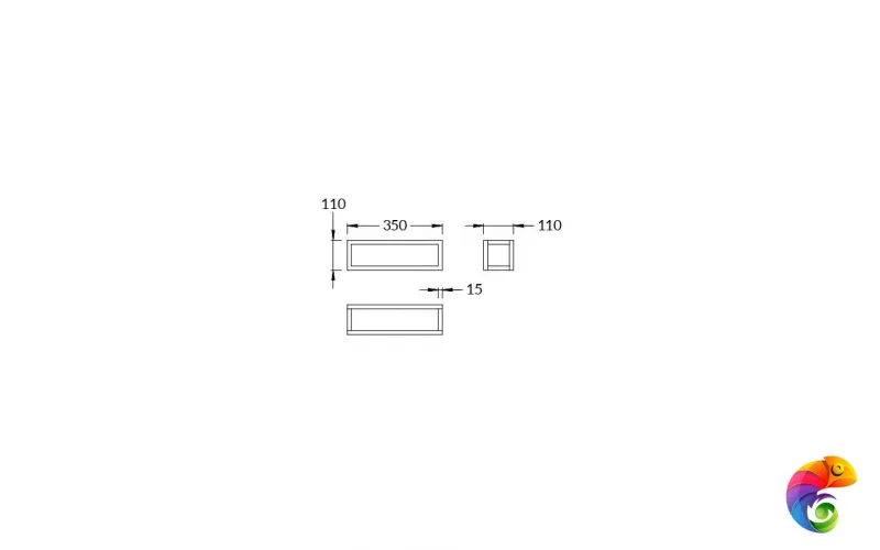 Полка PLAZA Next металлическая с крышкой 35см, цвет черный матовый