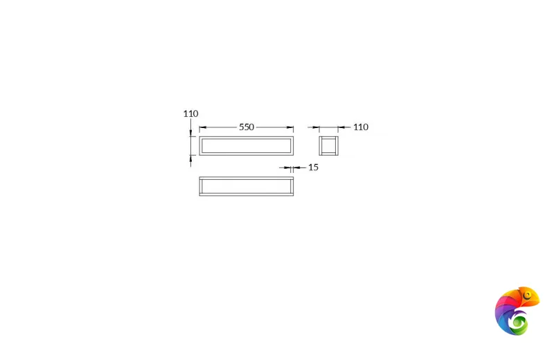 PL.N.sh.55\BLK Полка PLAZA Next металлическая с крышкой 55см, цвет черный матовый