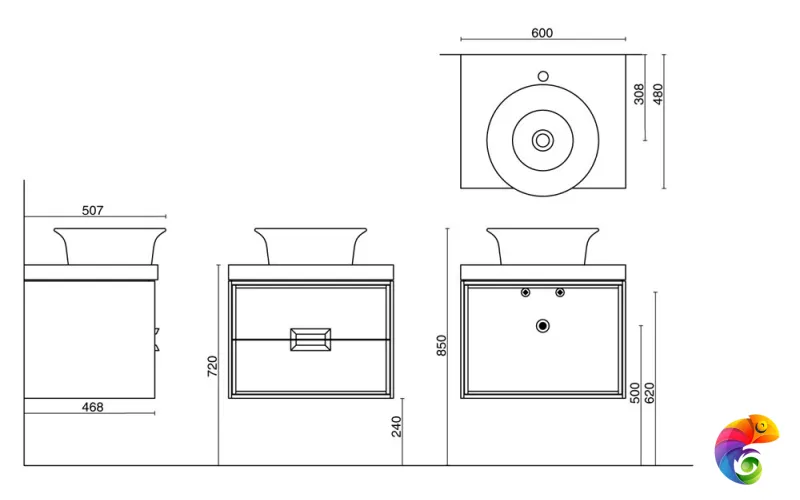 CN60\SG560400R столешница из плитки 60 x 48