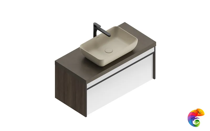 PLR.wb.55\SAN Раковина PLAZA накладная 55, песочный матовый