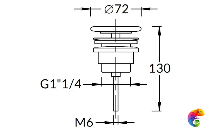 DRR.1\WHT Донный клапан с керамической крышкой