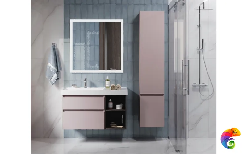 CUB.165Rh/MAL Пенал CUBO подвесной правый 165, мальва матовый