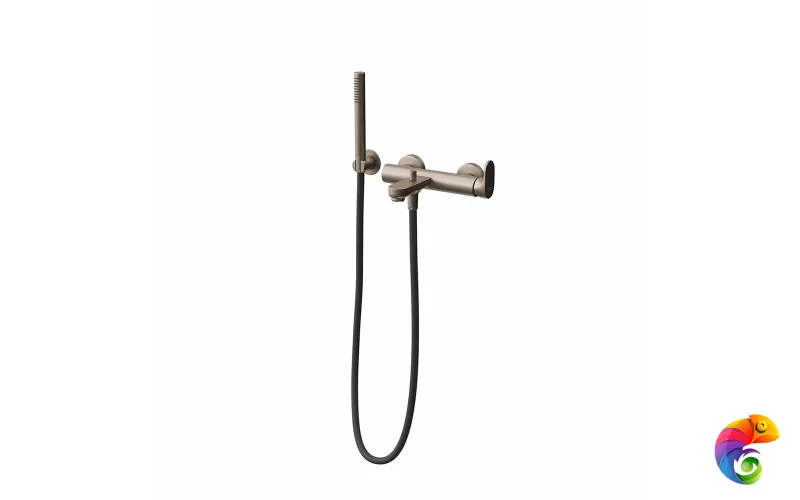 857KM.M0.071 Ручной душ OLE с держателем для лейки и шлангом без выхода для подачи воды, золотой атласный