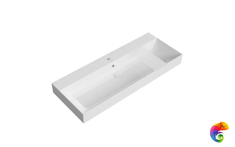 GR.wb.120 Раковина GRANDE мебельная\подвесная 120 с крепежом, белая глянцевая