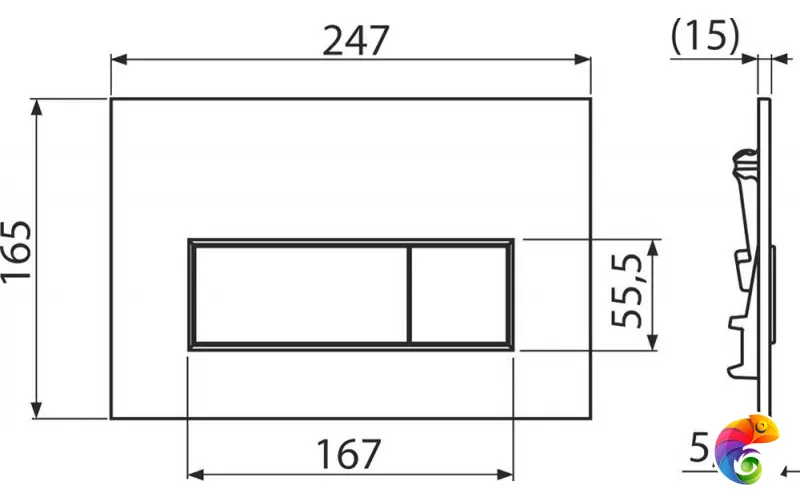 FPS.A.CR Кнопка управления для скрытых систем инсталляции, xром-глянец