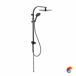 FO.102.KM.BLK.M Душевая колонна квадратная FONTE на 2 потока без смесителя, черный матовый