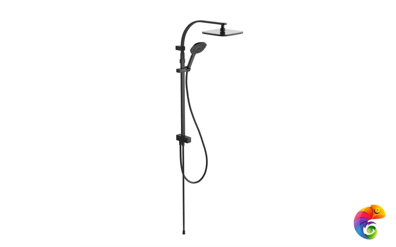 FO.102.KM.BLK.M Душевая колонна квадратная FONTE на 2 потока без смесителя, черный матовый