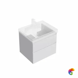 CUB.60.2/WHT.M Тумба CUBO подвесная с ящиками 60, белая матовая