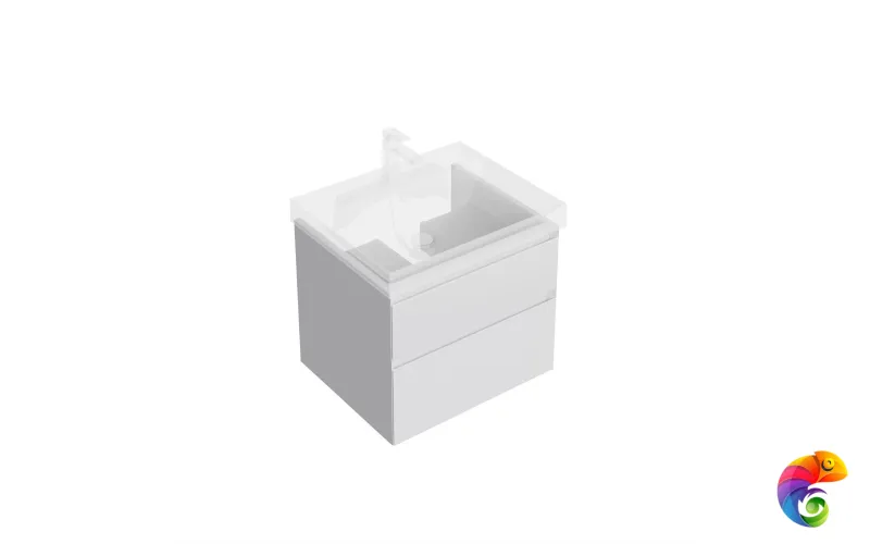CUB.60.2/WHT.M Тумба CUBO подвесная с ящиками 60, белая матовая