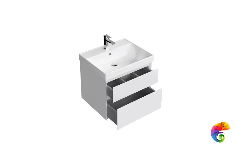 CUB.60.2/WHT.M Тумба CUBO подвесная с ящиками 60, белая матовая