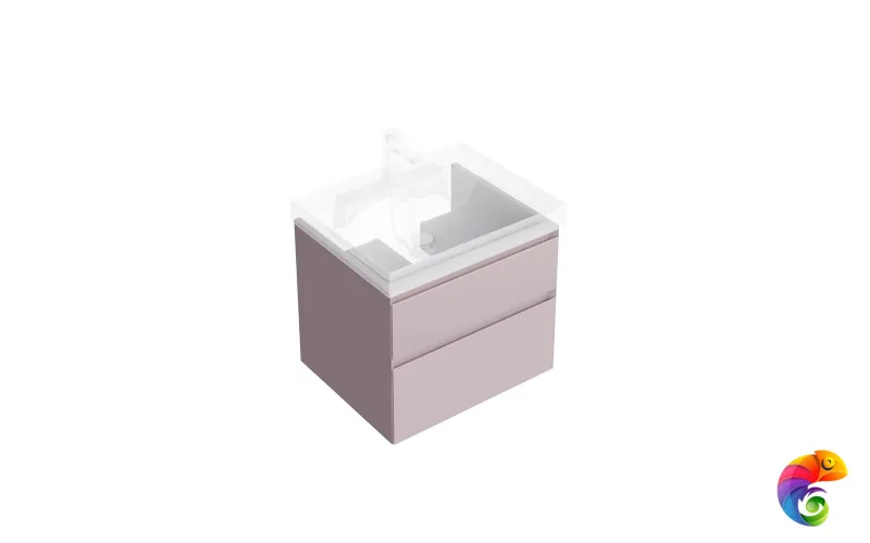 CUB.60.2/MAL Тумба CUBO подвесная с ящиками 60, мальва матовая