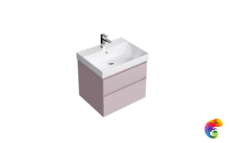 CUB.60.2/MAL Тумба CUBO подвесная с ящиками 60, мальва матовая