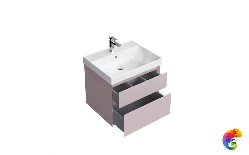 CUB.60.2/MAL Тумба CUBO подвесная с ящиками 60, мальва матовая