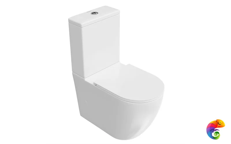 SF.wc.01 Унитаз SFERA напольный безободковый с крепежом и сиденьем, белый глянцевый