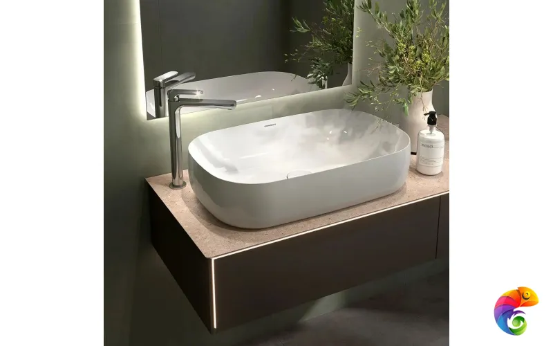 69416KM.21.018 Смеситель для раковины OLE однорычажный высокий без донного клапана, хром глянец