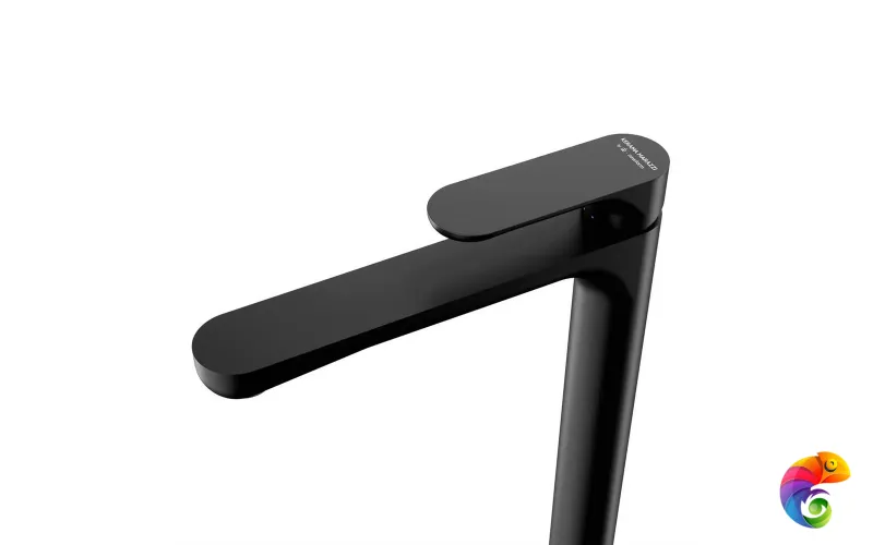 69416KM.01.093 Смеситель для раковины OLE однорычажный высокий без донного клапана, матовый черный