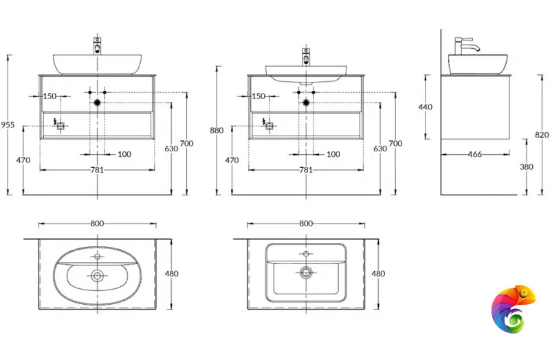 KMPMCb80MSh1 Тумба PLAZA Modern подвесная 80, push, 1 ящик, подсветка, белая матовая+сахара
