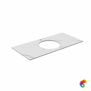 PL5.SG50008220R/100 Столешница из керамогранита для накладных раковин, Монте Тиберио 100 см, белый натуральный