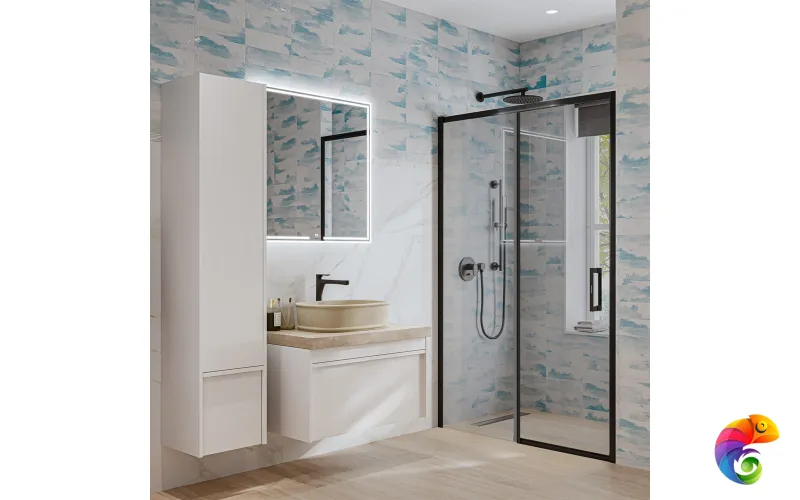 MO.165\WHT Пенал MODULA подвесной 170 с дверцей и ящиком, белый глянцевый