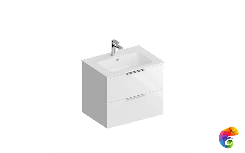 PI.F.65\WHT Тумба PIANO Forte подвесная 65 см, 2 ящика, белый глянцевый