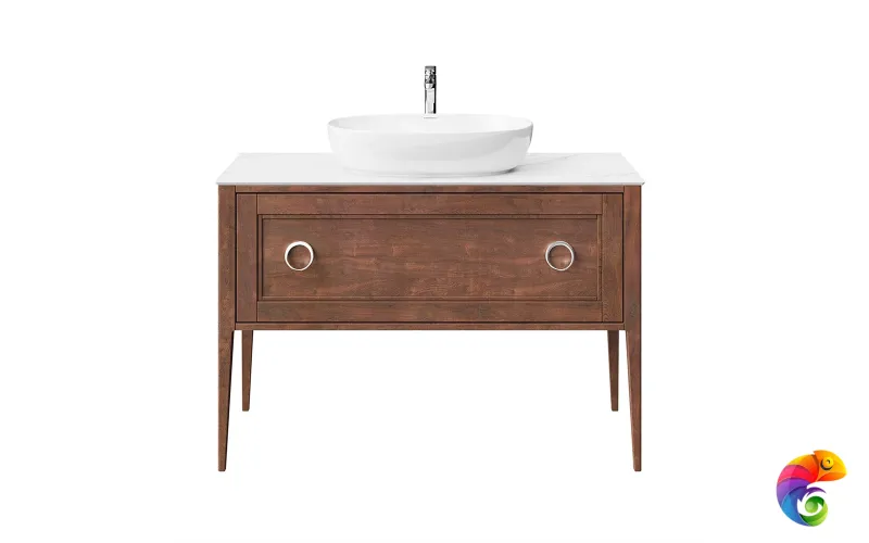 PL.CN.120.1+1\NUT.M Тумба PLAZA Classic NEO напольная 1+1 ящик 120, орех матовый