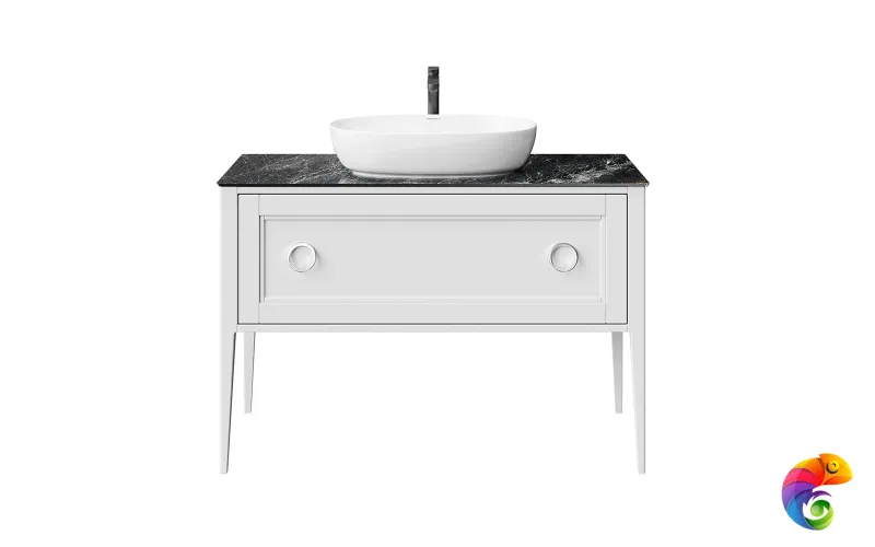 PL.CN.120.1+1\WHT.M Тумба PLAZA Classic NEO напольная 1+1 ящик 120, белая матовая