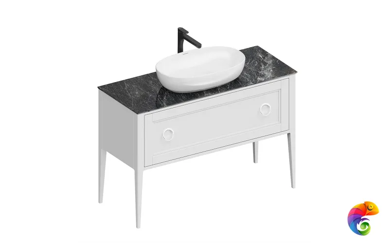 PL.CN.120.1+1\WHT.M Тумба PLAZA Classic NEO напольная 1+1 ящик 120, белая матовая