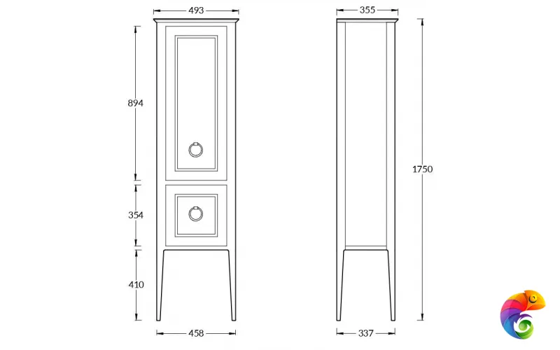 PL.CN.175\CAP.M Пенал PLAZA Classic NEO напольный 175, капучино матовый