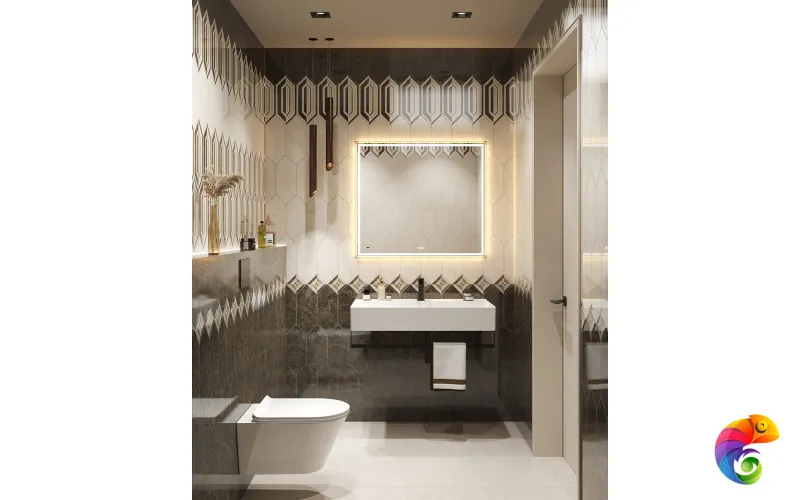 TE.mi.90 Зеркало TECNO c LED 90 с подсветкой, с функцией антизапотевание, белый глянцевый