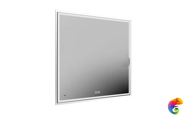 TE.mi.90.1 Зеркало TECNO c LED 90 с макролинзой, с подсветкой, с функцией антизапотевание, белый глянцевый