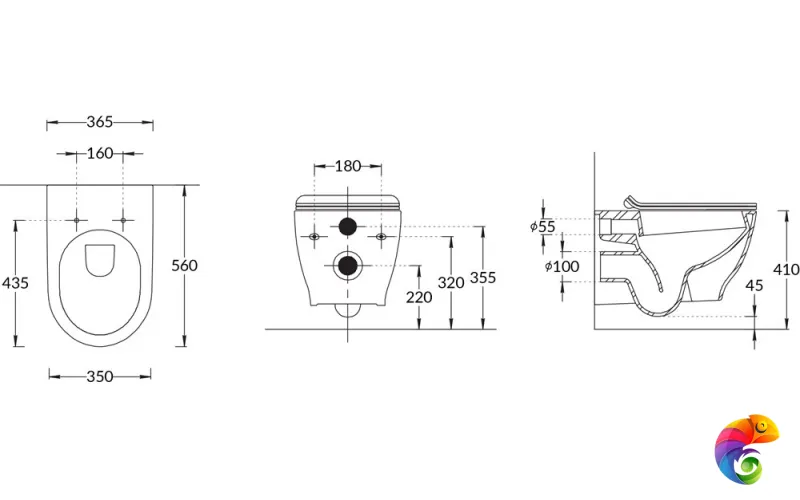 MO.wc.02 Унитаз Modula подвесной безободковый с крепежом, белый глянцевый