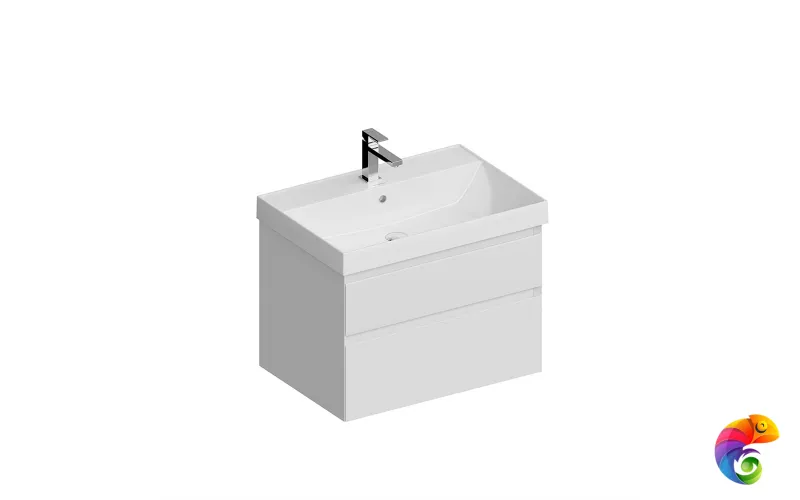 CUB.70.2/WHT.M Тумба CUBO подвесная с ящиками 70, белая матовая