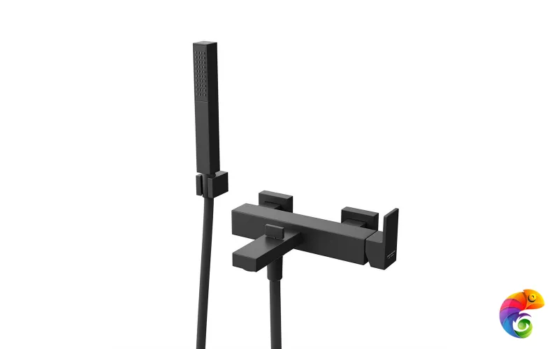 66440KM.01.093 Смеситель для ванны FUTURA настенный  дивертором ванна/душ, без лейки, матовый черный