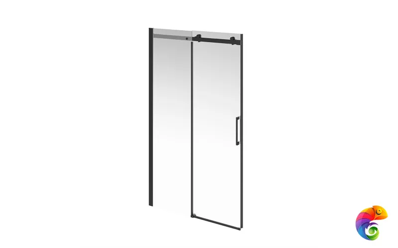 CT.120.SD.BLK.M Душевая дверь CRISTALLO, раздвижная с функцией soft close, 120х210, матовый черный