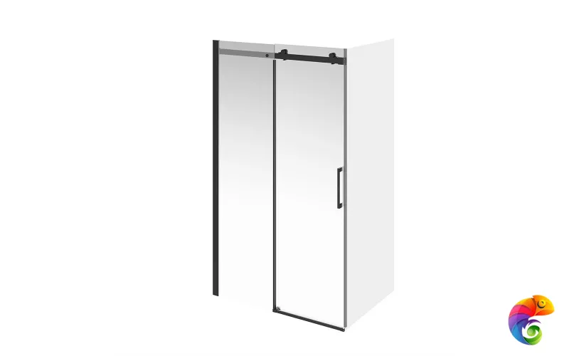 CT.120.SD.BLK.M Душевая дверь CRISTALLO, раздвижная с функцией soft close, 120х210, матовый черный