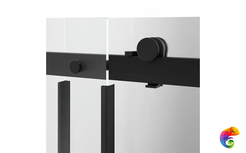 CT.120.SD.BLK.M Душевая дверь CRISTALLO, раздвижная с функцией soft close, 120х210, матовый черный