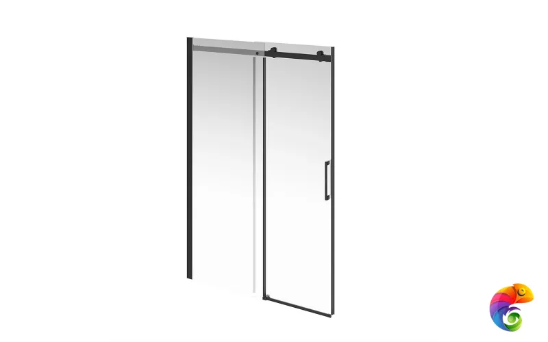 CT.140.1/2.SD.BLK.M Душевая дверь CRISTALLO, раздвижная с функцией soft close, 140х210, матовый черный, упаковка 1/2