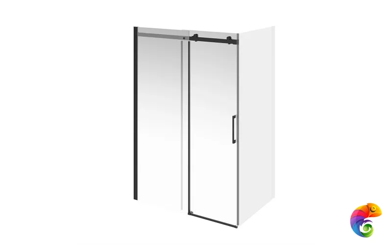 CT.140.1/2.SD.BLK.M Душевая дверь CRISTALLO, раздвижная с функцией soft close, 140х210, матовый черный, упаковка 1/2