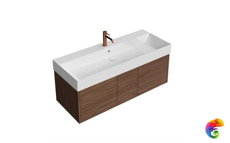 GR.120.3/SNUT Тумба GRANDE подвесная 120, 3 ящика, структурированный орех