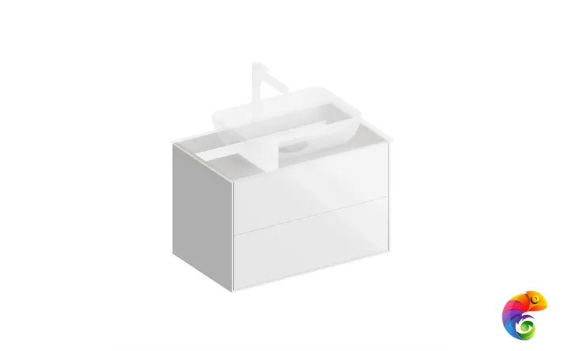 PLB.M.80.2/WHT.V Тумба PLAZA Modern подвесная 80, 2 ящика, белая глянцевая