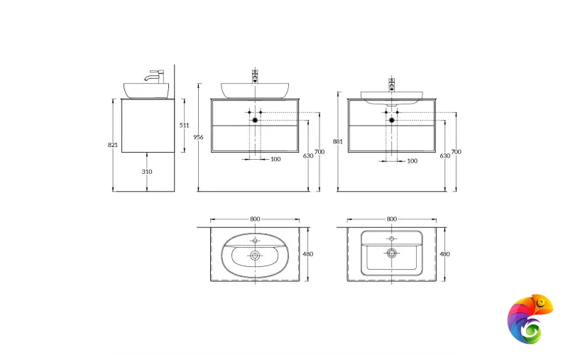PLB.M.80.2/WHT.V Тумба PLAZA Modern подвесная 80, 2 ящика, белая глянцевая